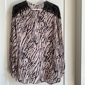 Haute Hippie sequin shoulder blouse